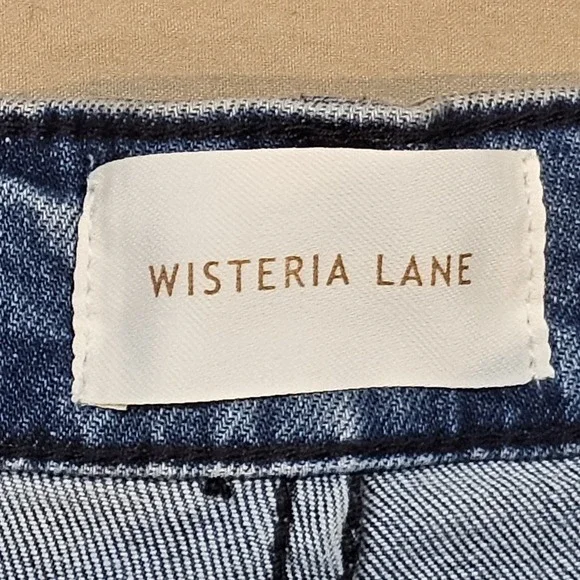 Wisteria Lane‎ Wide Leg Cuffed Womens Size Medium High-Rise Stretch Light Wash